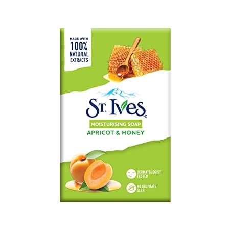 St Ives Apricot & Honey bathing scrub soap| Exfoliating soap with Walnut |Made with 100% Natural Extracts| For Natural glowing skin|PETA Approved|Cruelty Free|Offer Pack Buy 4 Get 1 Free