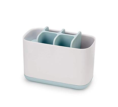 Joseph Joseph Bathroom Easy-Store Toothbrush Caddy, White/Blue, Large