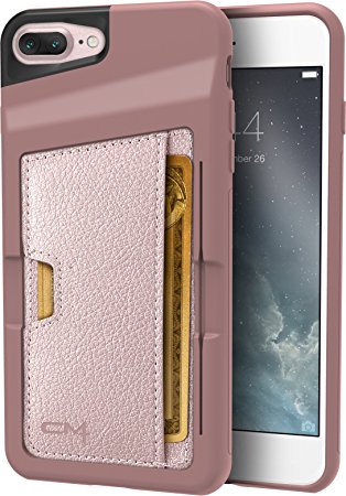 CM4 iPhone 7 Plus Wallet Case - Q Card Case for iPhone 7  [Slim Protective Kickstand Grip Cover] - Rose Gold