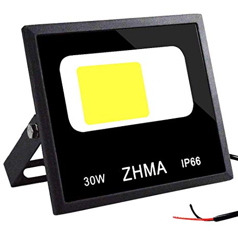 ZHMA 30W 12V LED Flood Light, 6500K Low Voltage Outdoor Security Lights (Daylight White 2700LM), IP66 Waterproof for Yard, Patio, Garage, Lawn, House Lighting