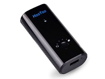 HooToo Wireless Hard Drive Companion Wireless Router Access Point 6000mAh External Battery Pack Travel Charger - TripMate Black HT-TM01