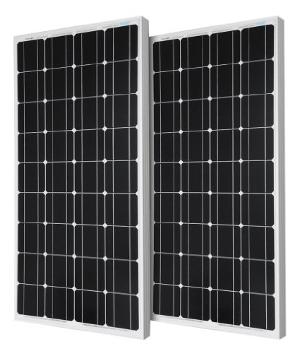 Renogy 2 Piece 100W Monocrystalline Photovoltaic PV Solar Panel Module, 12V Battery Charging