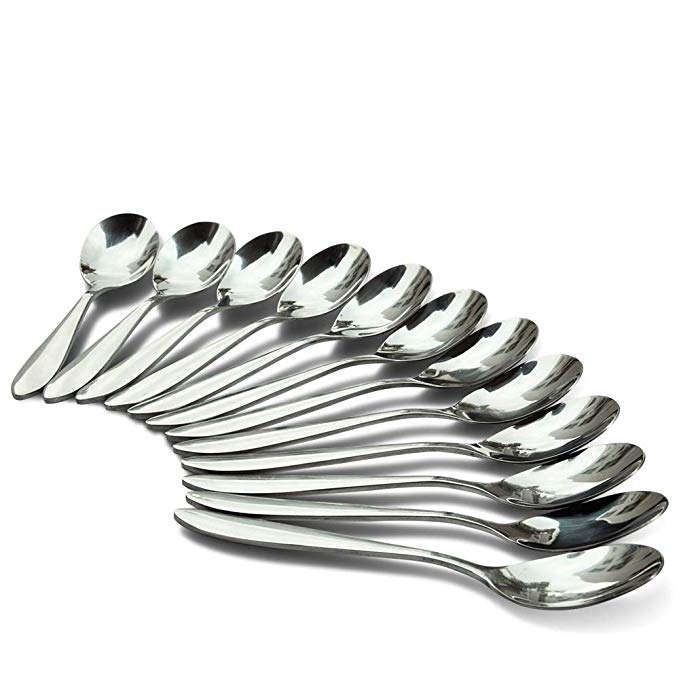 Stainless Steel Teaspoons, Table Serving Spoons Tableware, Set of 12