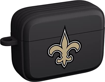 GAME TIME New Orleans Saints Silicone HDX Case Cover Compatible with Apple AirPods Pro 1 & 2 (Classic Black)