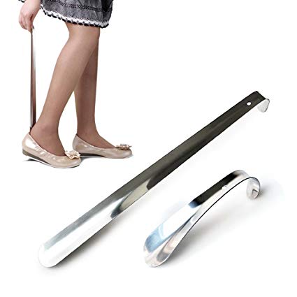 Stainless Steel Set of 2 Shoe Horn Silver Shoes Remover Shoehorn About 16.3" Inch and 5.9" Inch Long