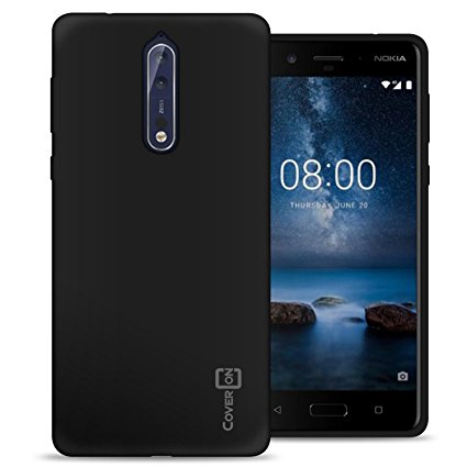 Nokia 8 Case, CoverON [FlexGuard Series] Slim Soft Flexible TPU Rubber Phone Cover Case for Nokia 8 - Black