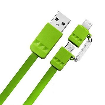 Lightning Cable Apple Mfi Certified  Itechor 2 in 1 Lightning Micro USB Cablesync Datacable Charging Cord for Iphone 5sipadipod Galaxy Htc Motorola Nokia and Android Phones Tablets-Green