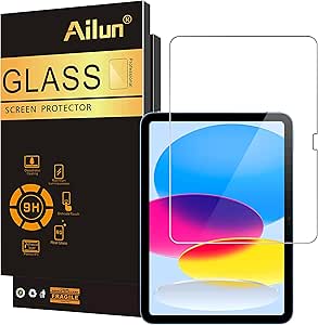 Ailun 2 Pack Screen Protector for iPad 10th Generation 10.9 Inch Display 2022 Tempered Glass [Face ID & Apple Pencil Compatible] Ultra Sensitive Case Friendly [2 Pack]