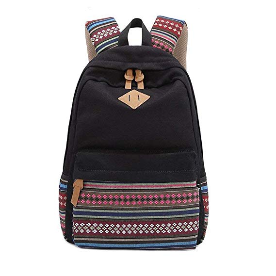 S-ZONE Vintage Aztec Tribal Unisex Canvas Rucksack 14-15 inch Laptop Travel School Bags