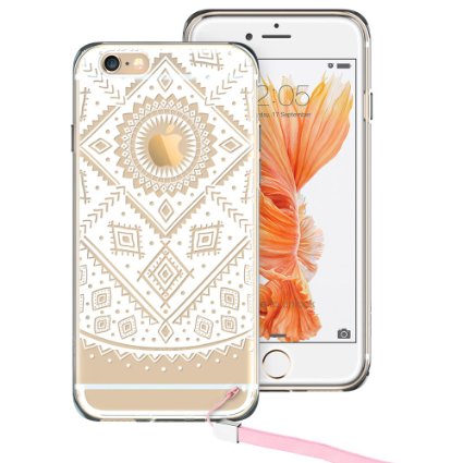 iPhone 6s Case, ESR iPhone 6/6s Case Hybrid [Shock Absorbing] TPU Bumper  [Scratch Resistant] Hard Back Cover Clear with Design Protective Cover for iPhone 6s / 6 - White Aztec