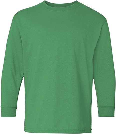 Gildan Boys 5.3 oz. Heavy Cotton Long-Sleeve T-Shirt G540B -IRISH GREEN L