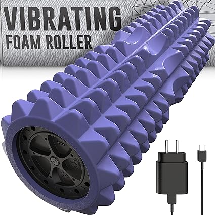 Vibrating Foam Roller - Massage Foam Roller for Exercise and Muscle Recovery - by Nordic Lifting (Blue) 1-Year Warranty