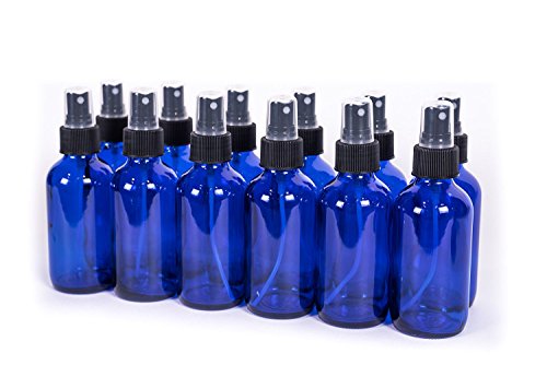 Everything4Oils Blue 4oz Glass Bottle with Pump for Essential Oils (12-pack)