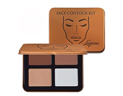 Face Contour Kit by Luscious Cosmetics. 4 Contouring and Highlight Powder Shades Palette Vegan and Cruelty Free.