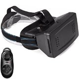 GOODO 3D VR Virtual Reality Headset Video Game Glasses with Magnet For 356 inch Smartphones iPhone 6 plus Samsung Motorola LG Adjustable Pupillary Distance with Bluetooth Controller