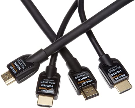 AmazonBasics High-Speed HDMI Cable 2-Pack - 3 Feet (0.9 Meters) and 15 Feet (4.6 Meters) Supports Ethernet, 3D, 4K and Audio Return