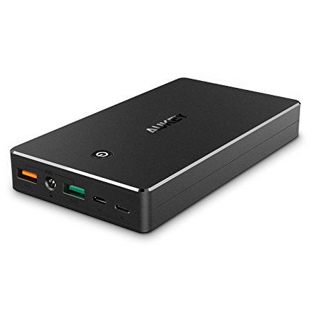 Aukey® Power Bank 20000&nbsp;mAh Quick Charge 3.0&nbsp;with Lightning and Micro USB Port, 2&nbsp;USB Ports for iPhone, Samsung S8/S8&nbsp; , iPad, LG and More