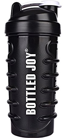 BOTTLED JOY Protein Shaker Bottle, BPA free Mixer Shake Sports Drinking Water Bottles, Shaker Cups For Gym 28oz 800ml (Black)