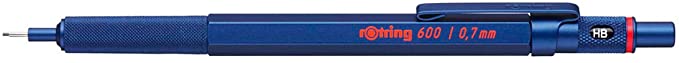 rOtring 600 Mechanical Pencil | HB 0.7 mm | Blue All-Metal Body | Hexagonal Barrel