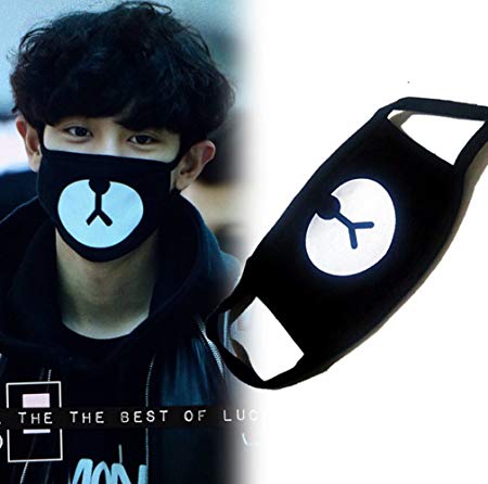 heartybay Mouth Mask Unisex Cartoon Anime Cute Shape for Kids Teens Men Women Lovers, Exo All Members Cotton Anti-Dust Windproof Motorcycle Face Masks