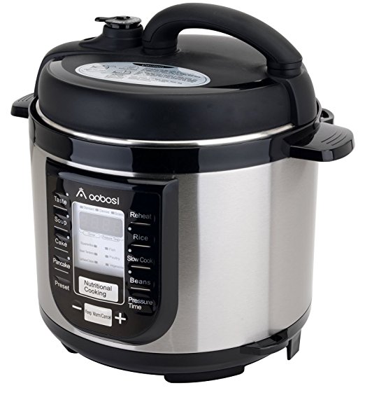 Aobosi Electric Pressure Cooker 4Qt/800W Stainless Steel Cooking Pot Programmable Digital Cooker