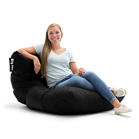 Big Joe Roma in Comfort Suede Plus Bean Bag, Black