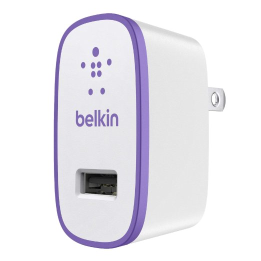 Belkin MIXIT Home and Travel Wall Charger for iPhone 6S / 6S Plus, iPhone 6 / 6 Plus, iPhone 5 / 5S / 5c, iPad Pro, iPad Air 2, iPad Air, iPad mini 4, iPad mini 3, iPad mini 2, iPad mini and iPad 4th Gen (2.1 Amp / 10 Watt), Purple