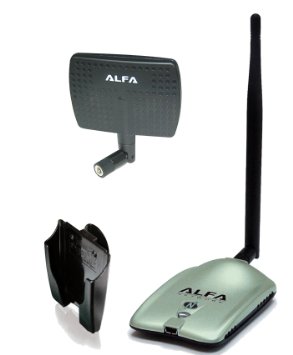 Alfa AWUS036NH 2000mW 2W 80211gn High Gain USB Wireless G  N Long-Range WiFi Network Adapter with 5dBi Screw-On Swivel Rubber Antenna and 7dBi Panel Antenna and Suction cup  Clip Window Mount