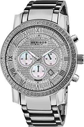 Akribos XXIV Men's AK439SS Grandiose Diamond Chronograph Watch