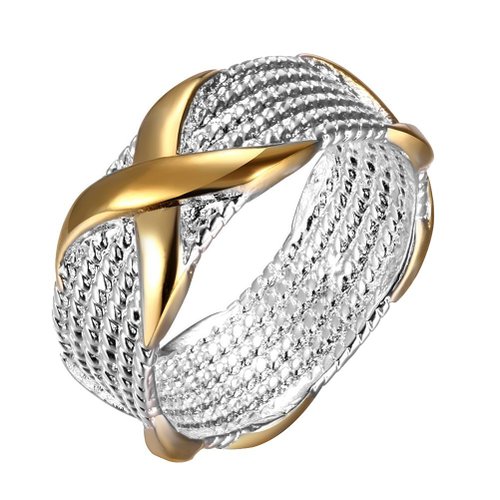 fourHeart Jewelry Women's 925 Sterling Silver Gorgeous Large X Cross Eternity Love Wedding Ring