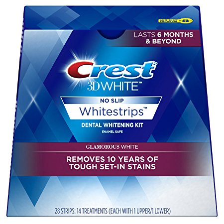 Crest 3D White Luxe Whitestrip Teeth Whitening Kit, Glamorous White, 14 Treatments - Packaging May Vary