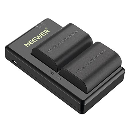 Neewer LP-E6 LP-E6N Replacement Rechargeable Battery Charging Set for Canon (2-Pack 2000mAh Camera Batteries and Micro USB Input Dual Charger, 100% Compatible with Original, Safety Protections)