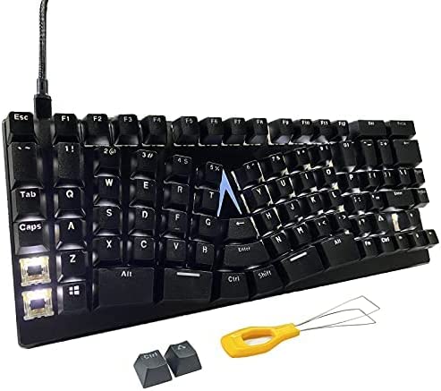 M MAKETHEONE Ergonomic Mechanical Gaming Keyboard, X-Bows Butterfly Layout Mech Keebs, USB-C Wired 80% Ergo KB with 86 Keys White Backlit for Desktop Computer PC (Lite, Gateron Black Switches)