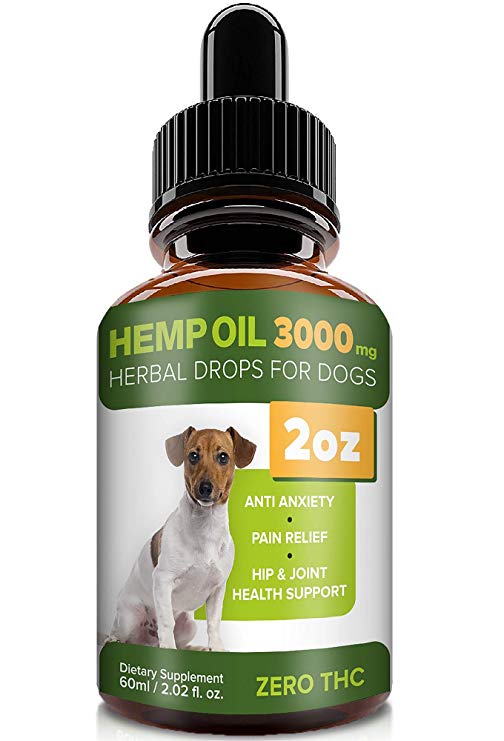 Pawesome Hemp Oil for Dogs Cats - 2oz - 3000 MG Made in USA Hemp Extract - Organic Pet Hemp Oil - Natural Pain Relief, Support Hip & Joint Health, Separation Anxiety, Omega-3, 6