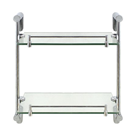MODONA 8966-A Glass Double Shelf with Rail Oval Series