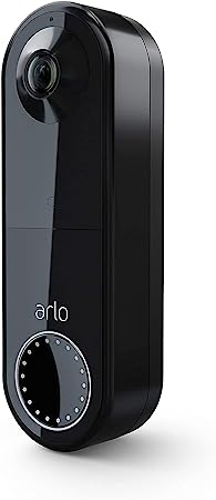 Arlo Essential Wire-Free Battery Operated Video Doorbell - HD Video, 180° View, Night Vision, 2 Way Audio, Direct to Wi-Fi No Hub Needed, Black - AVD2001B (Renewed)