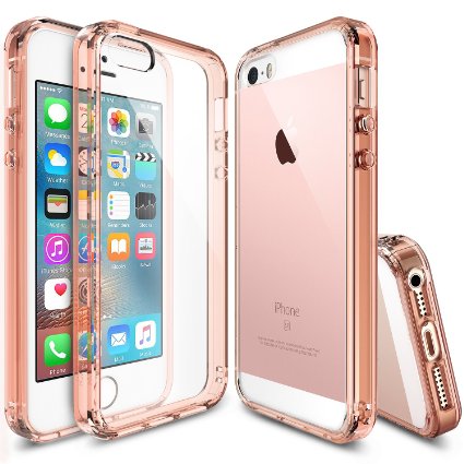 iPhone SE Case Ringke FUSION Crystal Clear PC Back TPU Bumper Drop ProtectionShock Absorption Technology for Apple iPhone SE 2016  5S 2013  5 2012 - Rose Gold Crystal