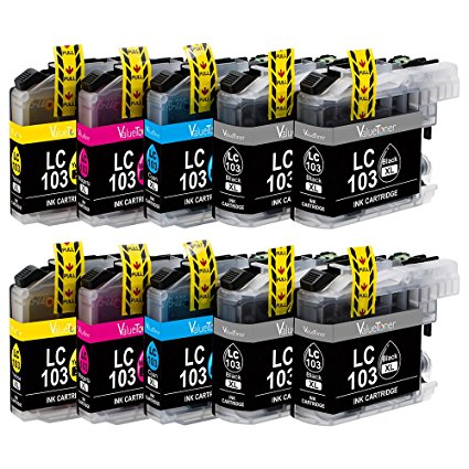 Valuetoner Replacement For Brother LC103 LC103XL Compatible Ink Cartridge 10 Pack(2 Set 2BK) for MFCJ6920DW MFC-J470DW MFC-J6720DW MFC-J870DW MFCJ450DW MFCJ285DW DCPJ152W MFCJ4310D MFCJ245 MFCJ4710DW