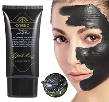 ONE1X Activated Natural Charcoal Black Mask Blackhead Peel Off Remover Mask Deep Cleansing Purifying Peel Acne Nose and Face Mud Mask Blackhead Remover Mask
