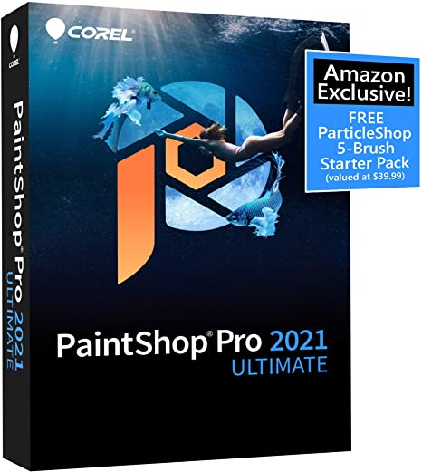 Corel PaintShop Pro 2021 Ultimate | Photo Editing & Graphic Design Software PLUS Creative Collection | Amazon Exclusive 5-Brush Starter Pack [PC Disc]