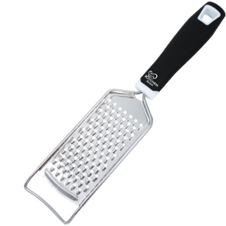 Cheese Grater & Shredder - Stainless Steel - Large Grating Surface with Razor Sharp Blades - Medium Shred - Ideal Hand Grater for Hard Fruit, Root Vegetables, Nuts, Parmesan Cheese, Chocolate & More!