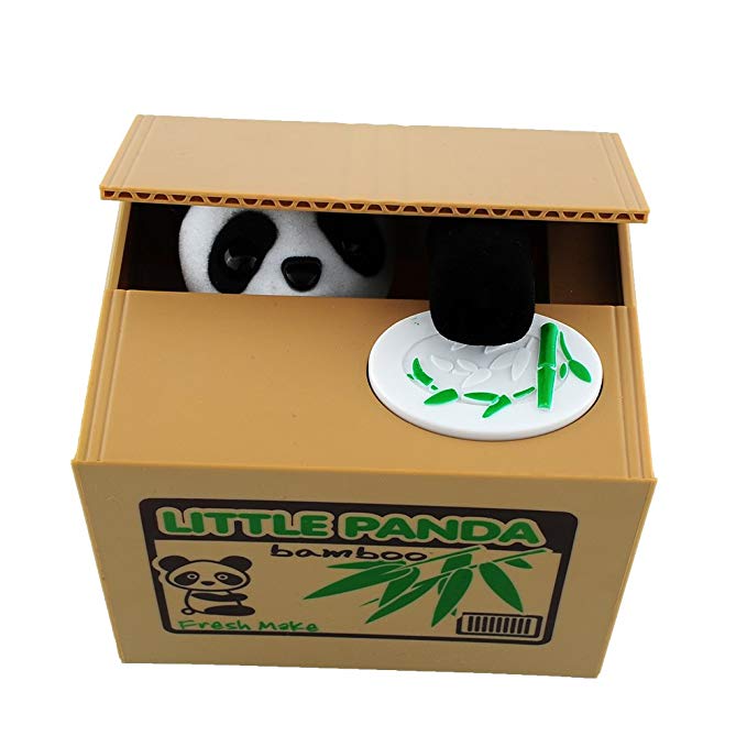 Peradix Panda Money Box Animal Stealing Coin Piggy Bank Money Saving Box with Voice for Kids and Adults (Panda)