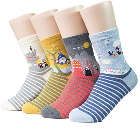 Socksense Japan Animation Series Women's Socks 4pairs(4color)=1pack Made in Korea