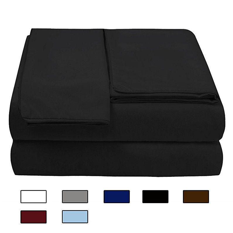 Bed Sheets Set (Black, California King) Luxury Hypoallergenic 1500 TC Hotel Quality Double Brushed Microfiber Home Bedding Collections 4-Piece with Deep Pocket Wrinkle and Fade Resistant