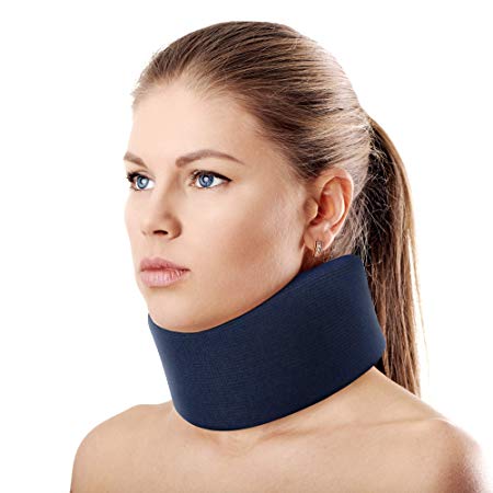 ORTONYX 3.5" Ergonomic Cervical Collar/Neck Support Brace / ACNS03 Dark Blue Small