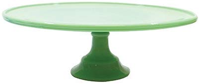 Tablecraft HJCP13 Glass Cake Stand, 12.875" x 4.375", Green