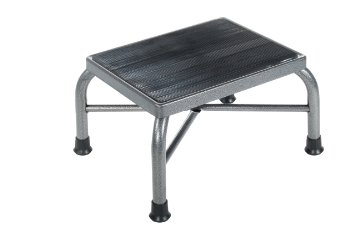 Drive Medical Heavy Duty Bariatric Footstool with Non Skid Rubber Platform Silver Vein Does Not Have Handrail