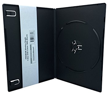 (200) CheckOutStore PREMIUM Slimline Single 1-Disc DVD Cases 7mm (Black)