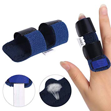 Finger Spint/Mallet Finger Brace, Adjustable Fixing Belt with Built-in aluminium support for Finger Tendon Release & Pain Relief