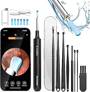 Ear Wax Removal Tool - Ear Cleaner with 1080P HD Camera, Earwax Removal Kit with 6LED Lights, Ear Camera with 8 PCS Ear Set Wireless Otoscope for Adult, Child and Old Man